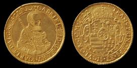 Bethlen Gábor 1622-ben, Körmöcbányán vert tízszeres aranyforintja.