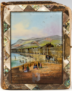 Irányi (Halbschuch) Dániel (1822-1892) családi fényképalbuma.  Díszes, keménytáblás kötet, borítóján üvegre festett tengerparti sétánnyal. Az aranyozott élű kartonlapokon 50 fotográfia kapott helyet. Egy részük az Irányi családról készült felvétel, más részük Irányi politikus társait, barátait, az 1848-as forradalom és szabadságharc utáni emigrációs évei során megismert személyeket ábrázolják. A fotók készítői között neves fotográfusok is szerepelnek (pl. Divald Károly, Eperjes; Nadar -eredeti nevén Gaspard-Félix Tournachon-, Párizs).