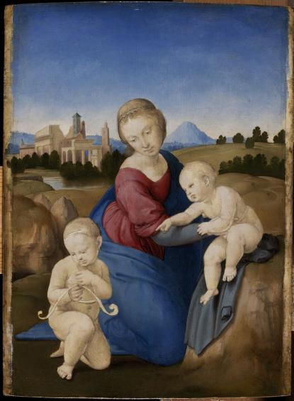 Raffaello Santi: Mária a Gyermekkel és a kis Keresztelő Szent Jánossal (Esterházy Madonna)