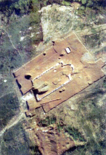 Air photograph of the excavations