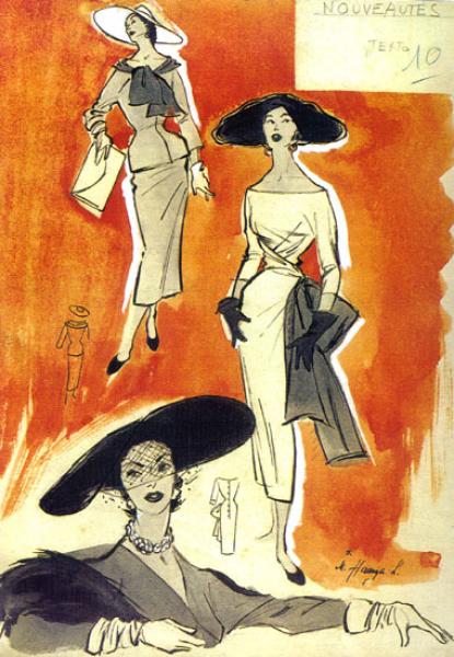 The fashion sketch of Mária Hamza Lehel