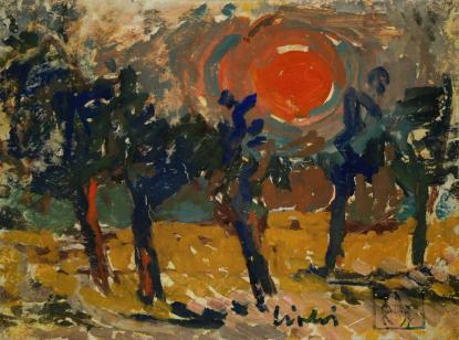 Pál Lipták: The Sun is Burning Under Promises, carton, 65x85 cm