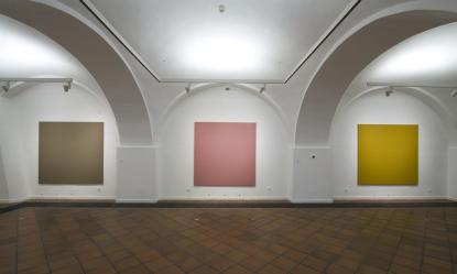 Gál András: Triptych három részből, 2012, olaj, vászon, egyenként 197×191 cm