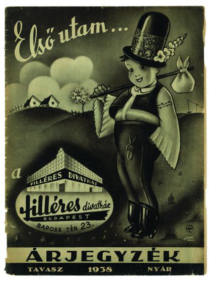 Filléres Áruház - Árjegyzéke, 1938. Budapest. Grafika: Gábor Béla