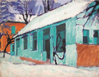 Galimberti Sándor: Róma-villai részlet, 1908. vászon, olaj 59x75 cm Galimberti Sándor: Róma-villai részlet, 1908. vászon, olaj 59x75 cm