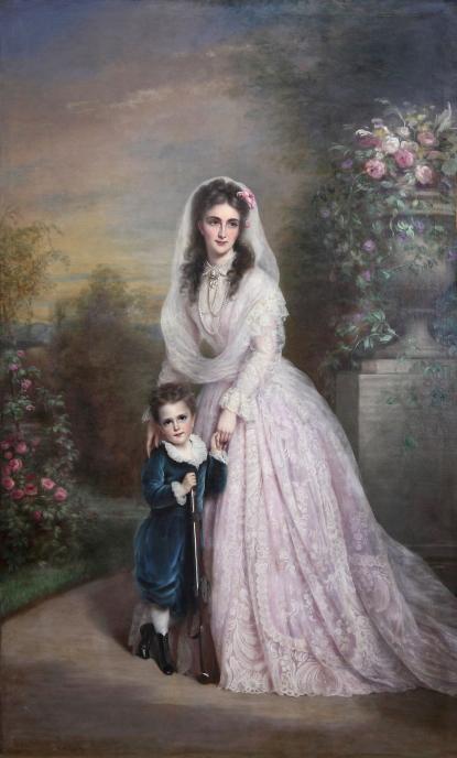 Győry Mária grófnő és kisfia. Franz Schrotzberg festménye, 1869