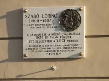 Szabó Lőrinc emléktábla