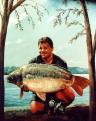 Bihari Puhl Levente: Horgász és hal, fa, 50x40 cm