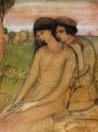 Gulacsy Lajos: Paolo és Francesca, 1903, Ceruza, akvarell, karton\r\n