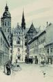 Háry Gyula: Kassa, a dóm a Forgách utca felől, 1890-es évek második fele, papír, lavírozott tus, fedőfehér; 245 × 185 mm\r\n
