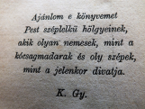 Krúdy Gyula ajánlója Pest című könyvéhez