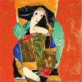 Egon Schiele<br>
Női portré (Wally Neuzil), 1912<br>
Gouache, ceruza, papír<br>
Magángyűjtemény