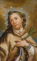Nepomuki Szent János. Üvegfestmény, Augsburg, 18. szd. 16 x 11 cm