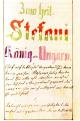 Szent István ének nemzeti színekkel ékesítve. Német kéziratos énekeskönyv Szendehelyről (Palóc Múzeum), 20. század eleje