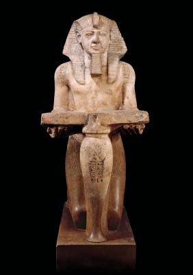 <b>Statue of Ramesses II</b><br><br>
19th Dynasty (ca. 1279 - 1213 BC)<br>
Limestone (lower part restored)<br><br>
Height 153 cm<br>
Width 60 cm<br>
Depth 88 cm<br><br>

From Abydos London, British Museum