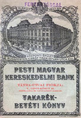 The bank book of the Hungarian Bank of Commerce from the 1930