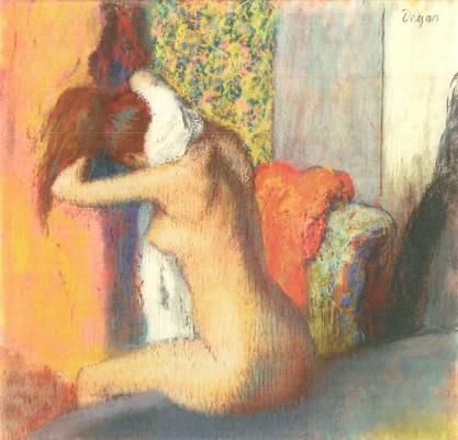 Edgar Degas: Fürdés után (Nyakát törlő nő), 1885 - 1886
