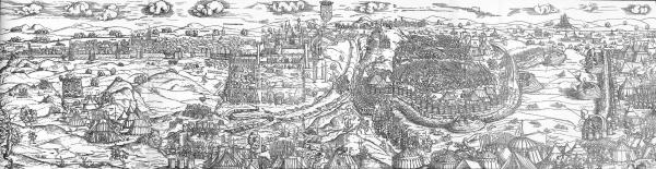 Erhard Schön (1491-1542 körül): Buda ostroma. 1541 (a teljes_metszet)