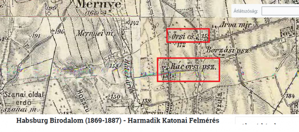 A harmadik katonai felmérés térképén Rácörspusztától északkeletre látható az Örsi csárda helye is, ahol az összecsapás történt.