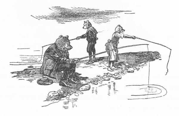 Horgászat a mólón (Mühlbeck Károly festőművész, grafikus illusztrációja)
