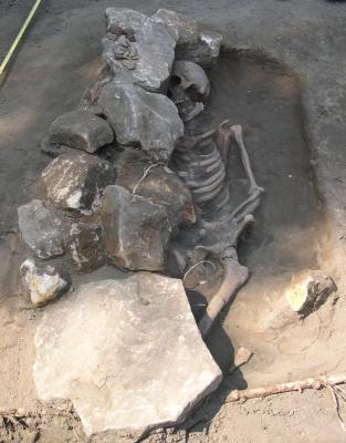 Árpád-kori temetkezés <br>(Fotó: Ritoók Ágnes, MNM)