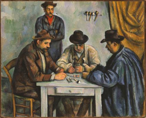 Paul Cézanne (Aix-en-Provence, 1839–1906, Aix-en-Provence)
Kártyázók/The Card Players, c. 1890–92
Olaj, vászon, 65.4 × 81.9 cm
The Metropolitan Museum of Art, New York