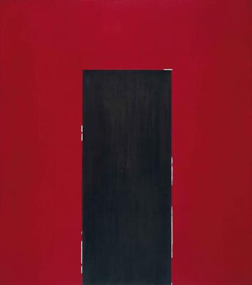 Reigl Judit: Bejárat-Kijárat, 1988, 220 x 195 cm, vegyes technika, vászon