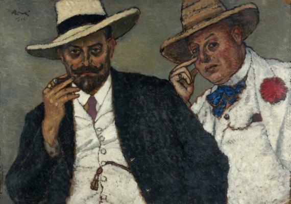 Rippl-Rónai József (1861–1927): Fivéreim (Lajos és Ödön), 1912, karton, olaj, 76×105 cm