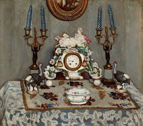 Fényes Adolf (1867-1945): Csendélet porcelánórával, 1910 körül