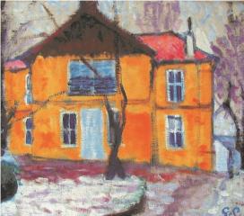 Galimberti Sándor: Rónai-villa télen, 1908. vászon, olaj 55x62 cm, Rippl-Rónai Múzeum