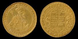 I. Rákóczi György 1631-ben vert tízszeres aranyforintja.