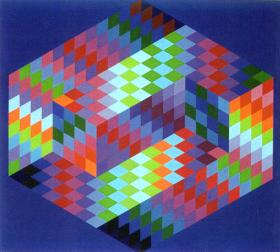 Victor Vasarely AMBIGU-B 1970, paper, tempera