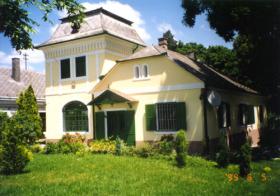 The facade of the building