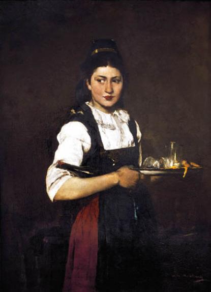 Munkácsy: Leány tálcával, 1876. Munkácsy: Leány tálcával, 1876.