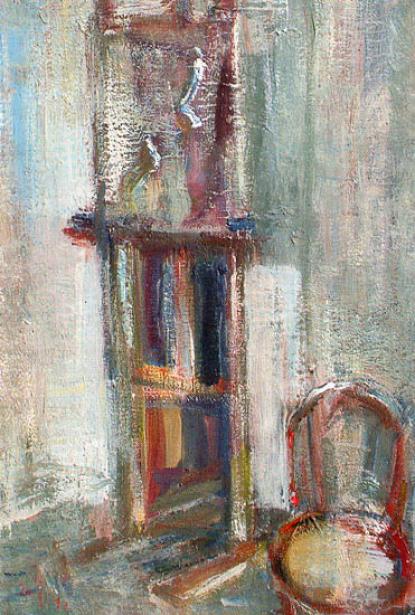Enteriőr, olaj, vászon, 60x40,5