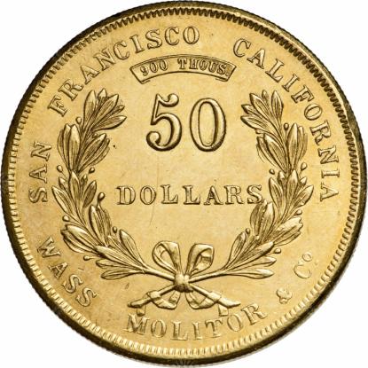 Wass, Molitor & Co., 50 dollár, 1855