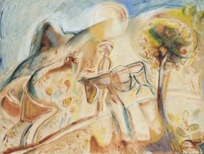 
Egry József (1883–1951): Taorminai hegyek közt, 1930, vászon, olajpasztell, 70×90 cm
