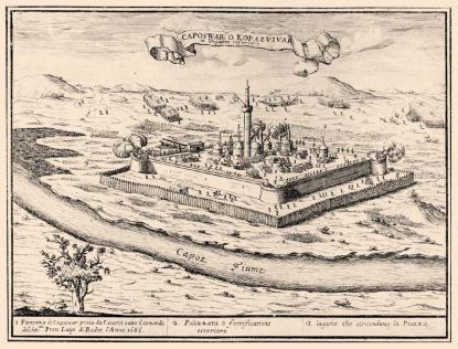 Kaposvár vára, 1686, rézmetszet