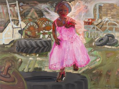 Bukta: Kislány traktorgumival