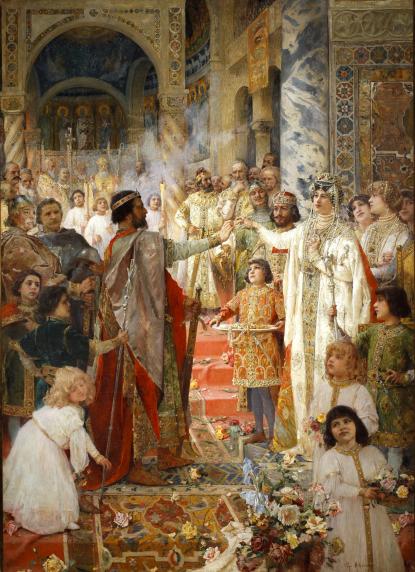 Mato Celestin Medović: Zvonimir király eljegyzése, 1907.\r\n