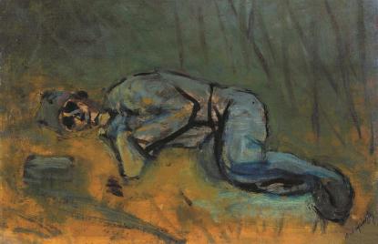 Mednyánszky László: Fekvő katona, 1915-18 Mednyánszky László: Fekvő katona, 1915-18