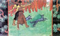 Remsey Jenő: Vadászat a csodaszarvasra, 1910 előtt, 90,5x146 cm