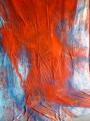 Rita Ackermann: Tűz, nap nap után, XVI., 2011, Olaj, spray festék, zománcfesték, akril és pigmentek, ipari vászon, 350.5 x 262 cm. A művész jóvoltából