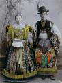Engaged Couple from Mezokövesd <br>
(1920s, studio photo - coloured photo MMDF 855