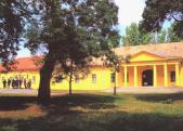 Arany János Museum with the monument "Grand School Staff"