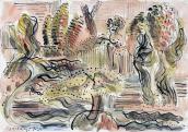 Gadányi Jenő: Abstract land, 1946 (aquarelle, ink, 172 x 248 mm)