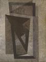 Endre Lukoviczky:  Grey-White composition II. acryl, canvas, 70x50 cm
