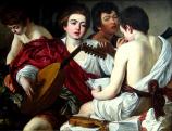 Caravaggio: A zenészek, 1595 körül Caravaggio: A zenészek, 1595 körül