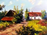 Bihari Puhl Levente: Őrségi táj, o-farost, 30x40cm
