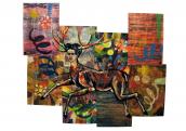 A megsebzett szarvas , 2016, 260x 350 cm acryl, papir